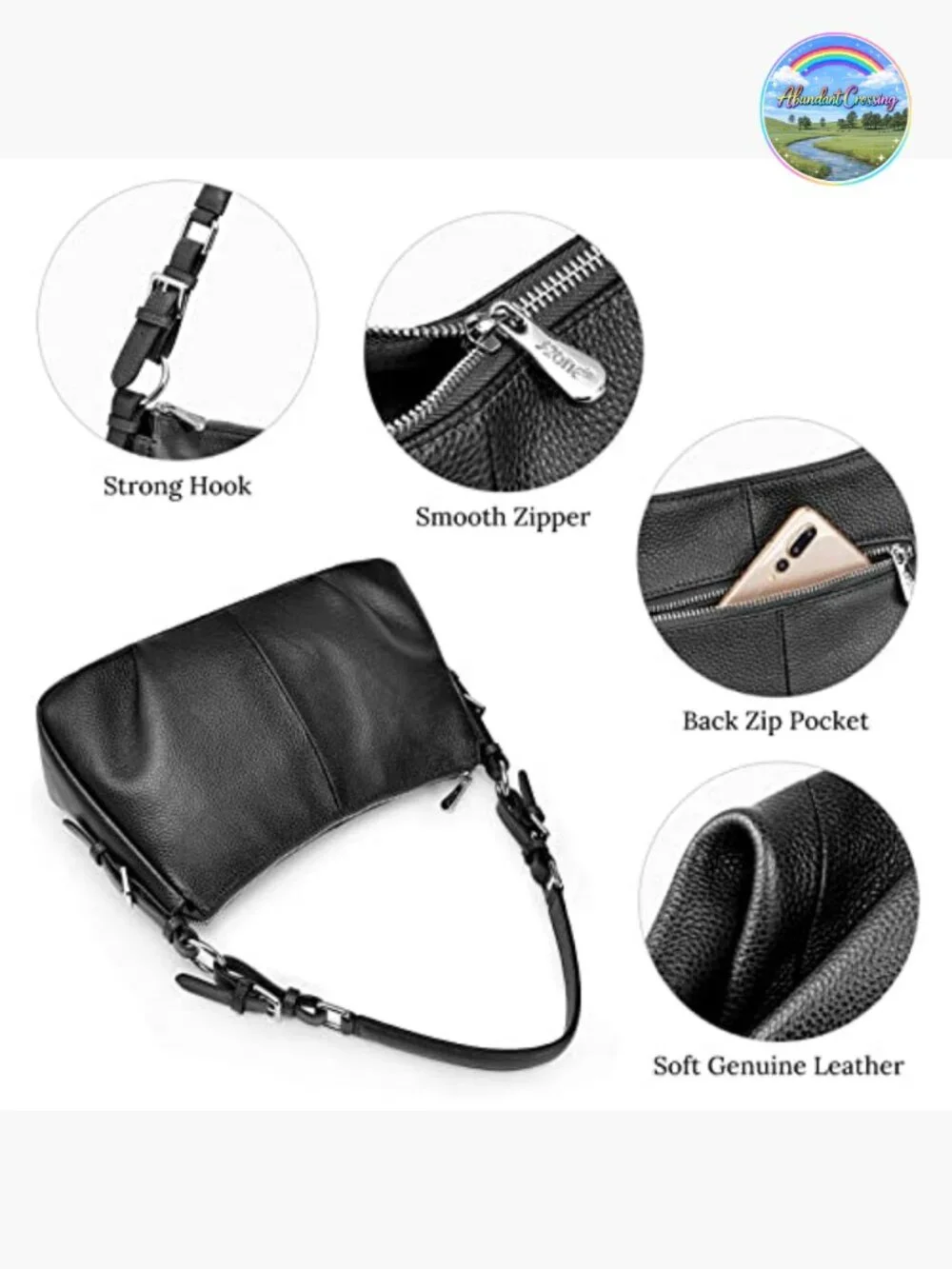 Genuine Leather Women's Hobo Bag Top Handle Crossbody Shoulder Bag